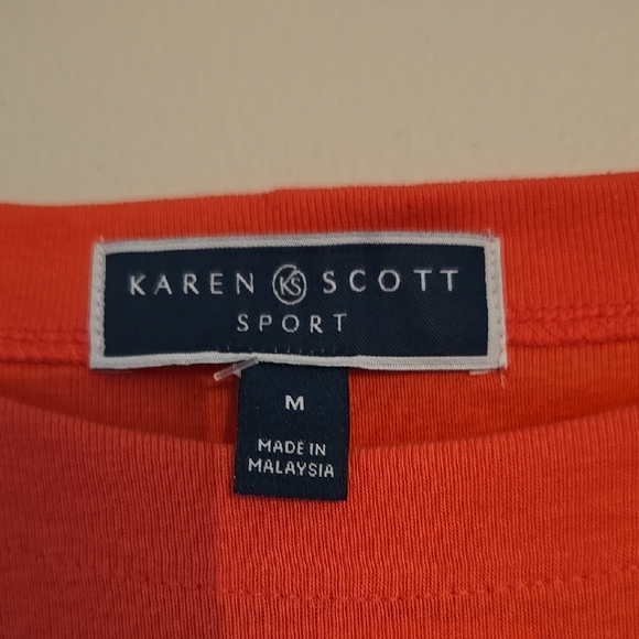 Karen Scott Sport Orange Sheath Dress with Cuffed Short Sleeves - Picture 5 of 9